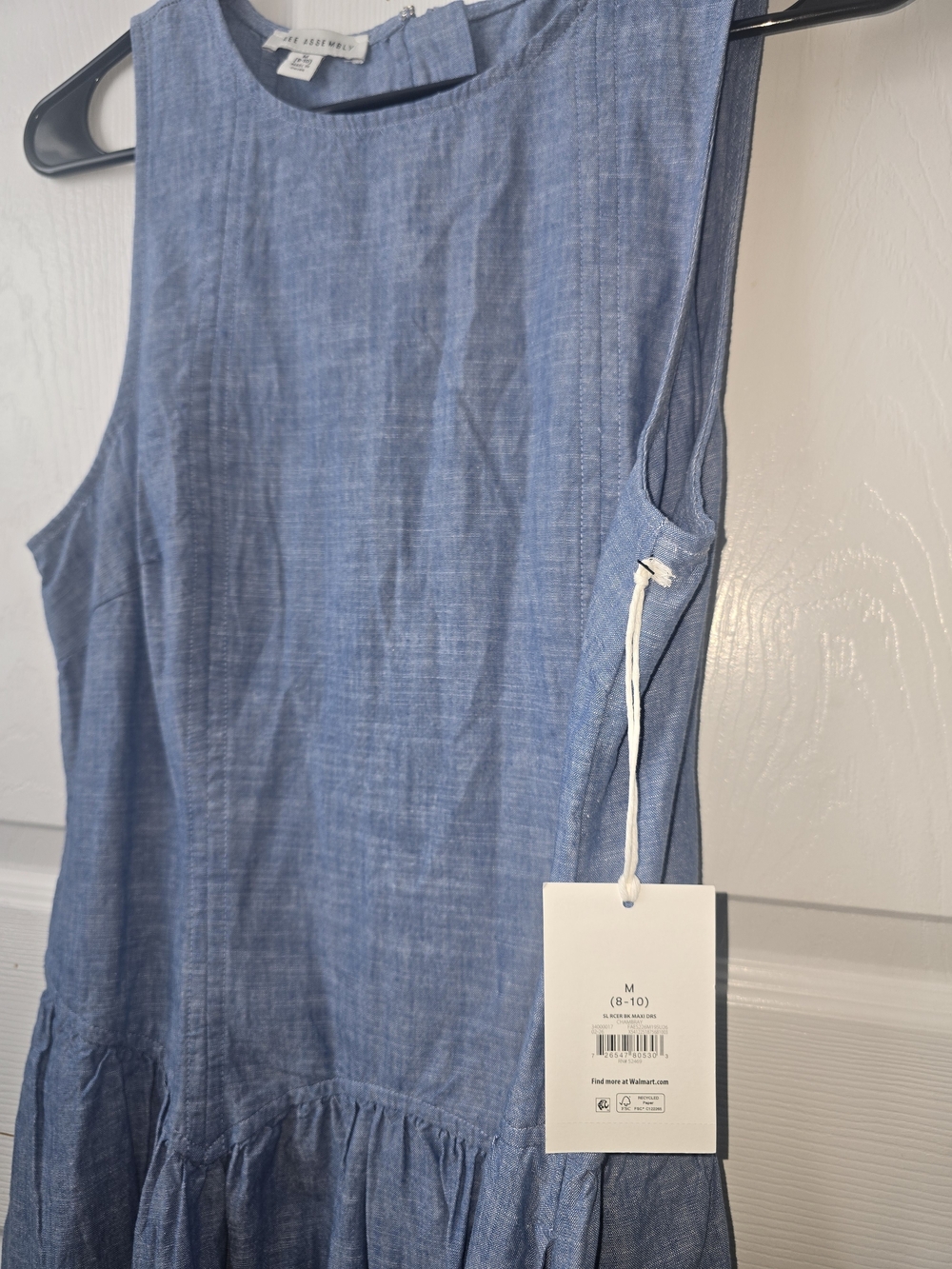 A New Day Sleeveless Chambray Blue Dress
